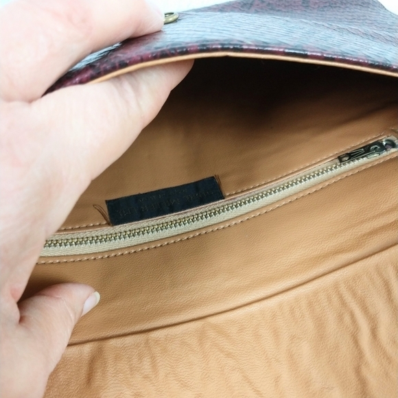 Shirl Miller LTD. Vintage Snakeskin Pattern Envelope Clutch Purse - Picture 7 of 9